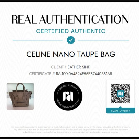 Celine Drummed Calfskin Micro Luggage Tote Dune Taupe Beige Authentic - Picture 2 of 16